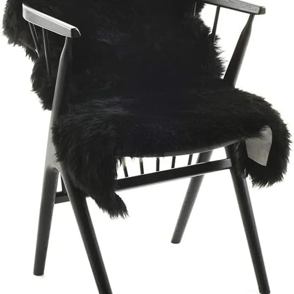 New Premium Genuine Sheepskin Rug Black Real Australia Sheepskin Natural Luxury